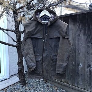 Driza Bone Bushman Waxed Cotton Riding Equestrian Coat Jacket Brown XS